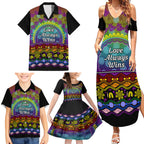 Australia LGBT History Month Family Matching Summer Maxi Dress and Hawaiian Shirt Love Always Wins Aboriginal
