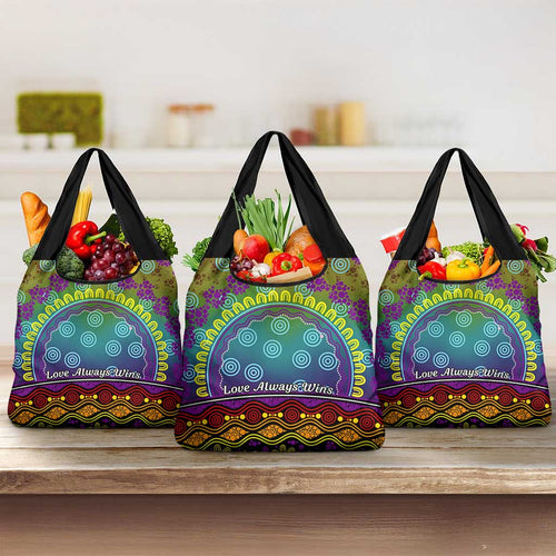 Australia LGBT History Month Grocery Bag Love Always Wins Aboriginal