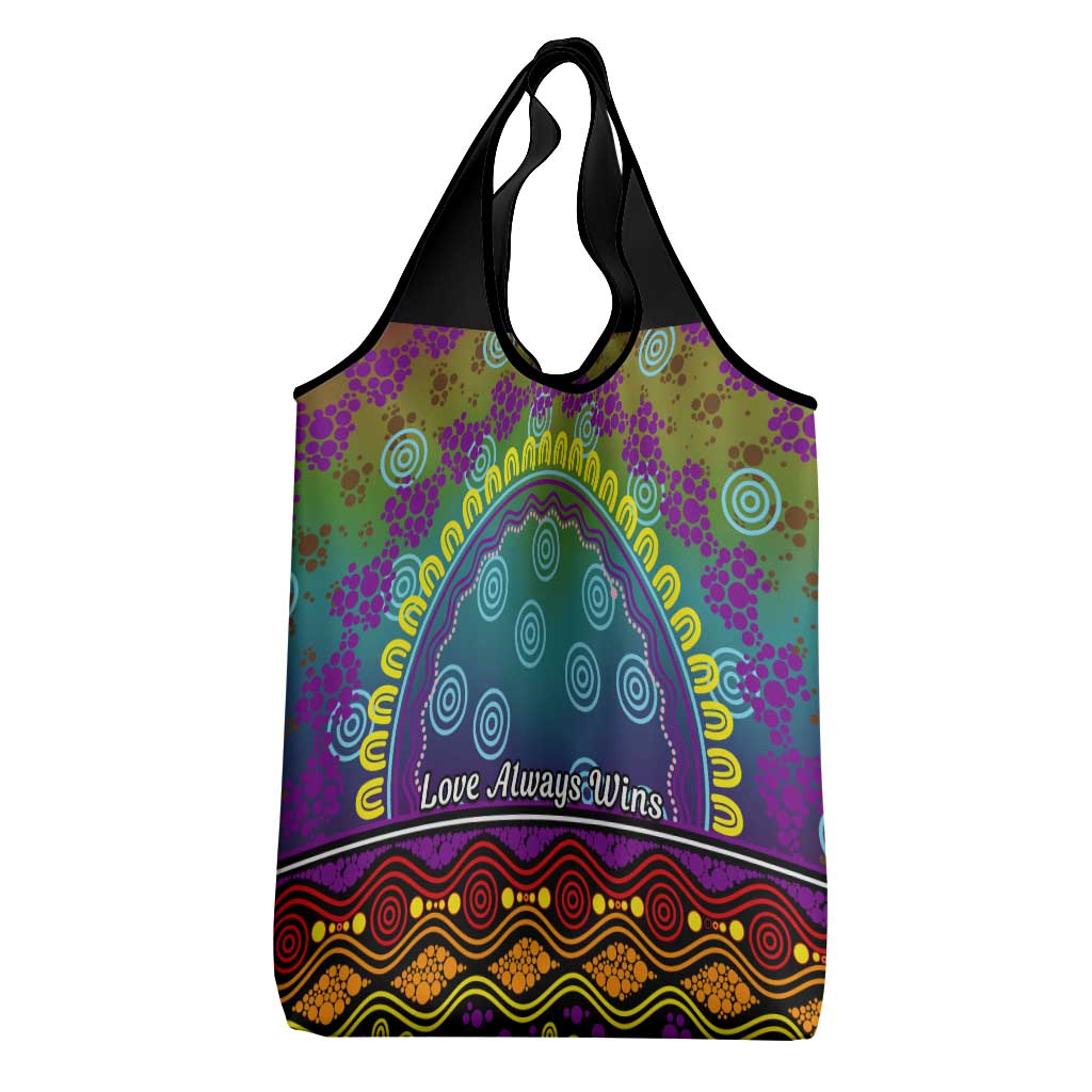 Australia LGBT History Month Grocery Bag Love Always Wins Aboriginal