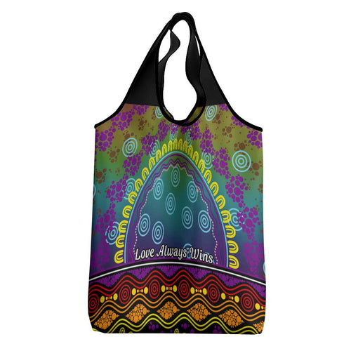 Australia LGBT History Month Grocery Bag Love Always Wins Aboriginal