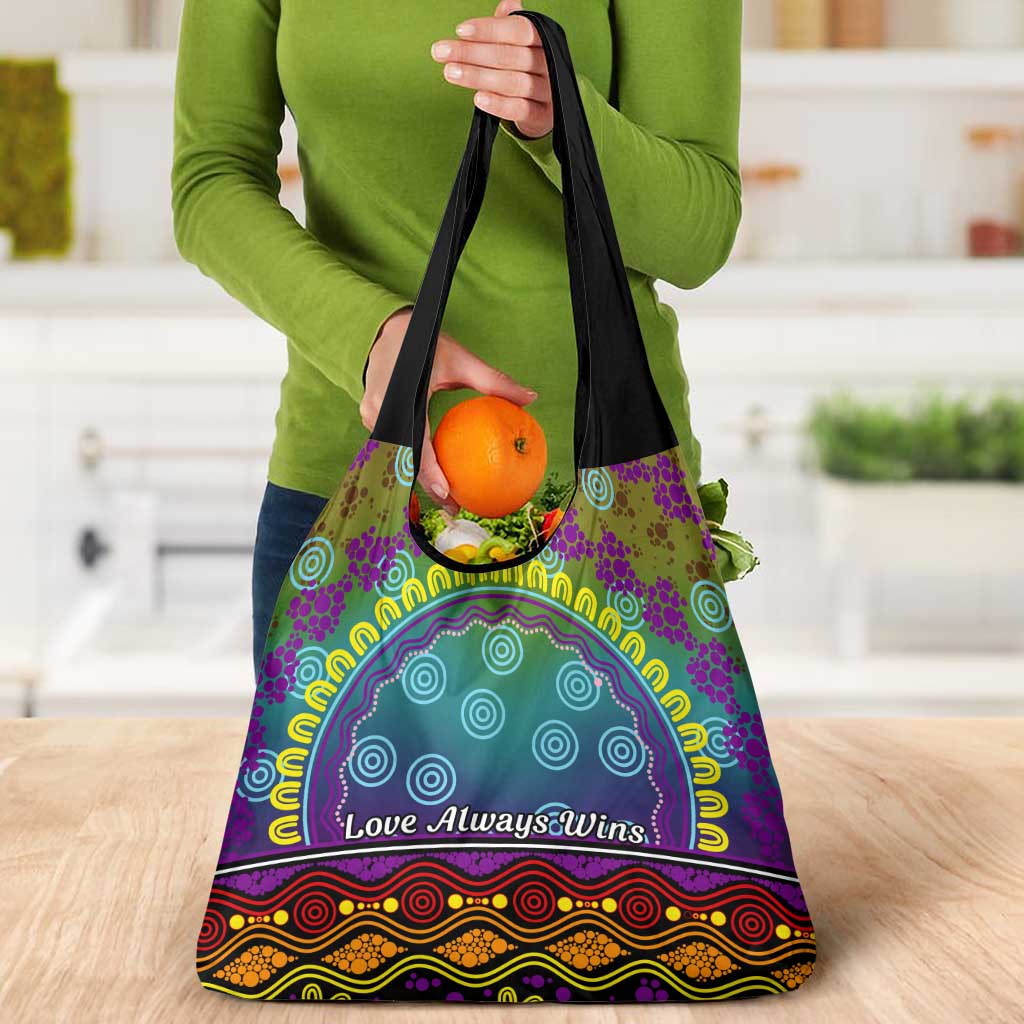 Australia LGBT History Month Grocery Bag Love Always Wins Aboriginal