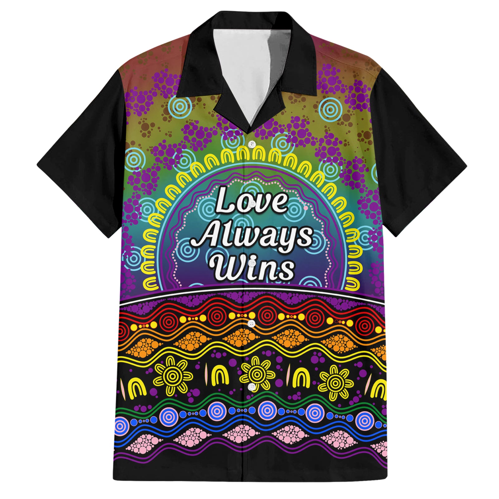 Australia LGBT History Month Hawaiian Shirt Love Always Wins Aboriginal