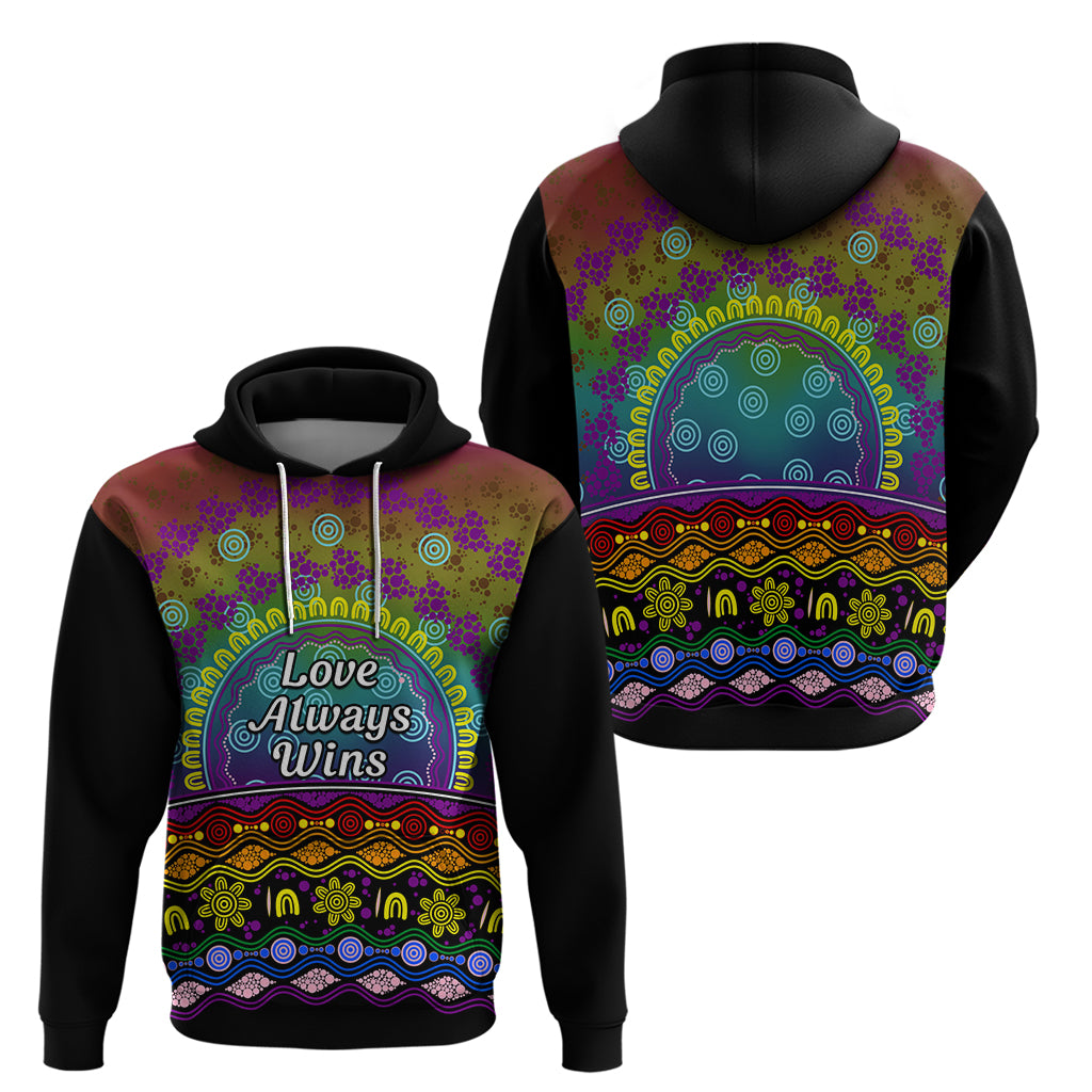 Australia LGBT History Month Hoodie Love Always Wins Aboriginal