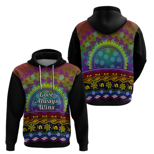 Australia LGBT History Month Hoodie Love Always Wins Aboriginal
