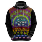 Australia LGBT History Month Hoodie Love Always Wins Aboriginal