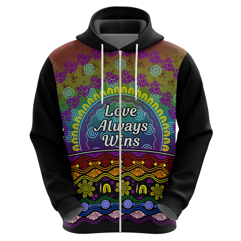 Australia LGBT History Month Hoodie Love Always Wins Aboriginal
