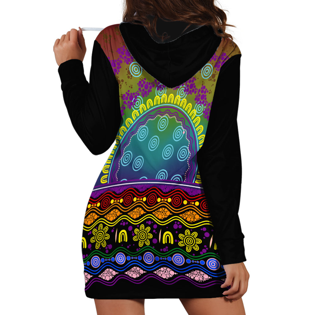 Australia LGBT History Month Hoodie Dress Love Always Wins Aboriginal
