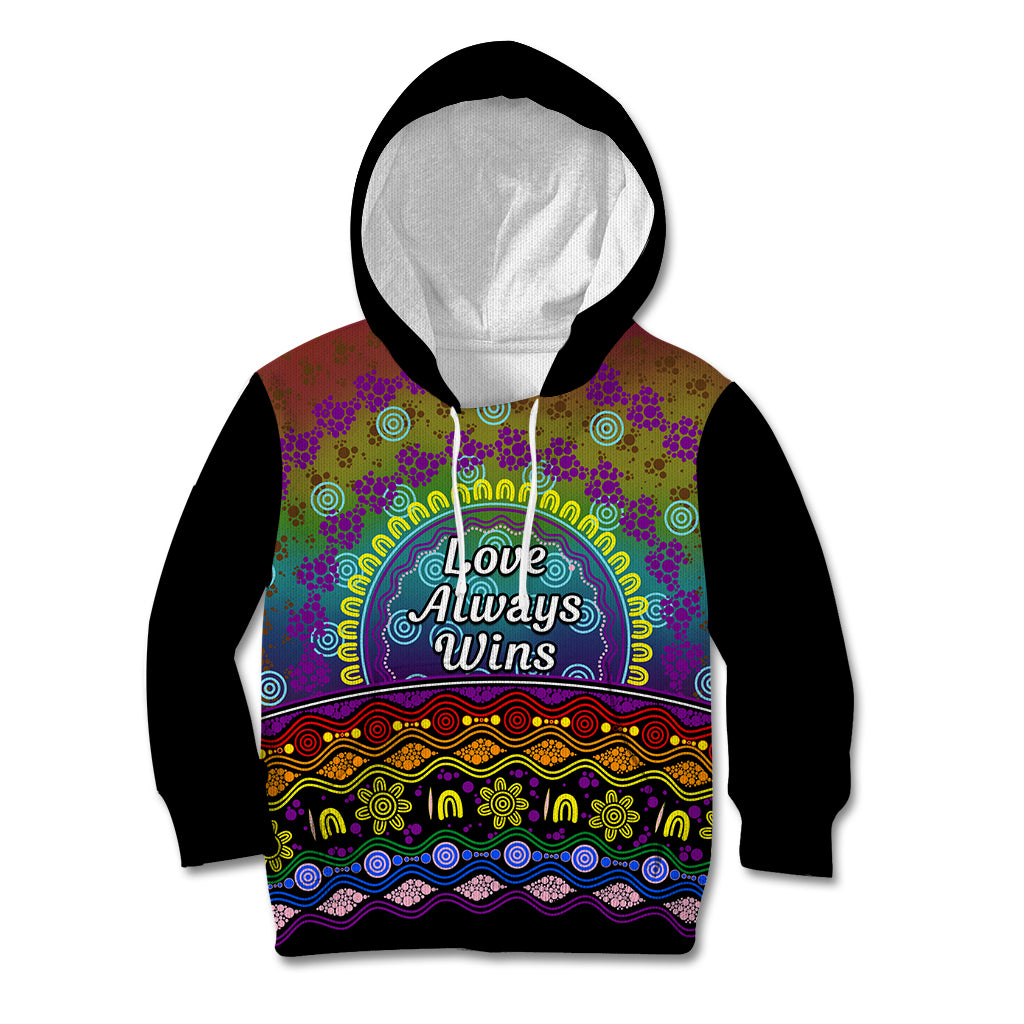 Australia LGBT History Month Kid Hoodie Love Always Wins Aboriginal