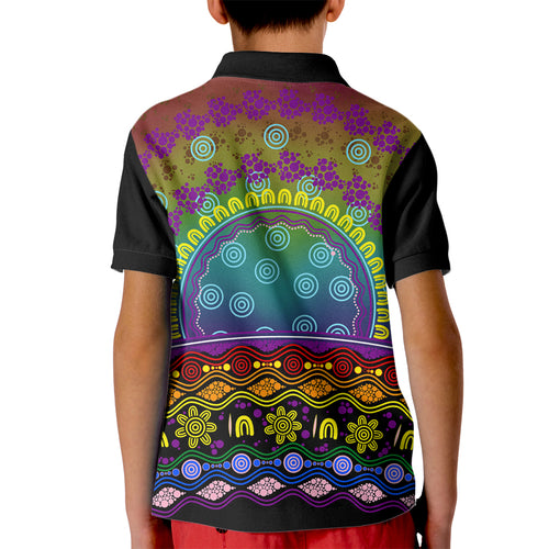 Australia LGBT History Month Kid Polo Shirt Love Always Wins Aboriginal