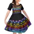 Australia LGBT History Month Kid Short Sleeve Dress Love Always Wins Aboriginal