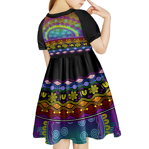 Australia LGBT History Month Kid Short Sleeve Dress Love Always Wins Aboriginal