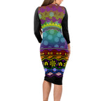 Australia LGBT History Month Long Sleeve Bodycon Dress Love Always Wins Aboriginal
