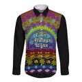 Australia LGBT History Month Long Sleeve Button Shirt Love Always Wins Aboriginal