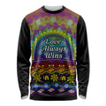 Australia LGBT History Month Long Sleeve Shirt Love Always Wins Aboriginal