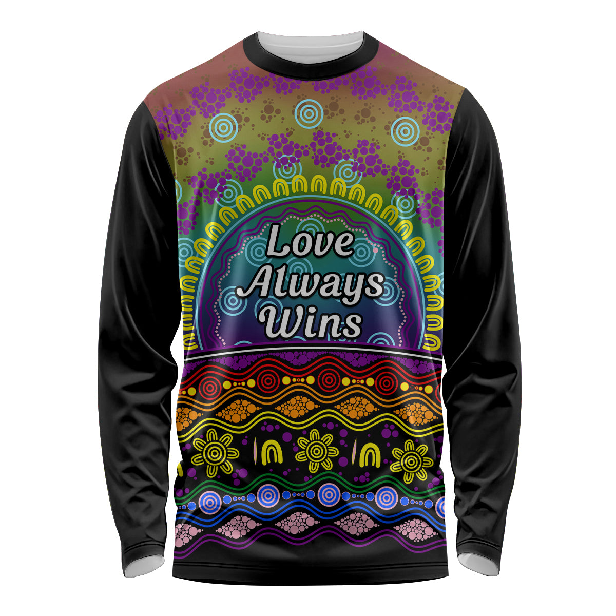 Australia LGBT History Month Long Sleeve Shirt Love Always Wins Aboriginal