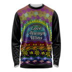Australia LGBT History Month Long Sleeve Shirt Love Always Wins Aboriginal