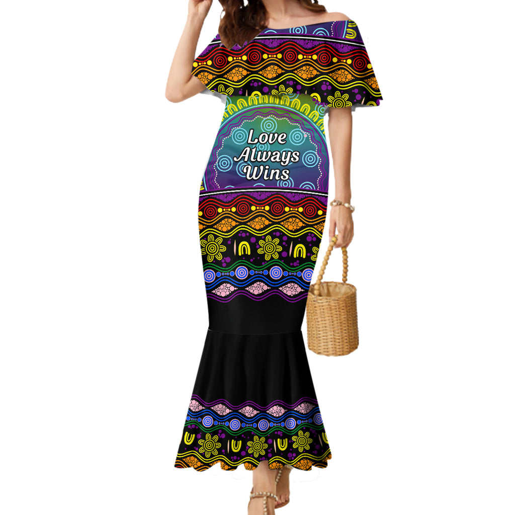 Australia LGBT History Month Mermaid Dress Love Always Wins Aboriginal
