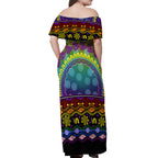 Australia LGBT History Month Off Shoulder Maxi Dress Love Always Wins Aboriginal