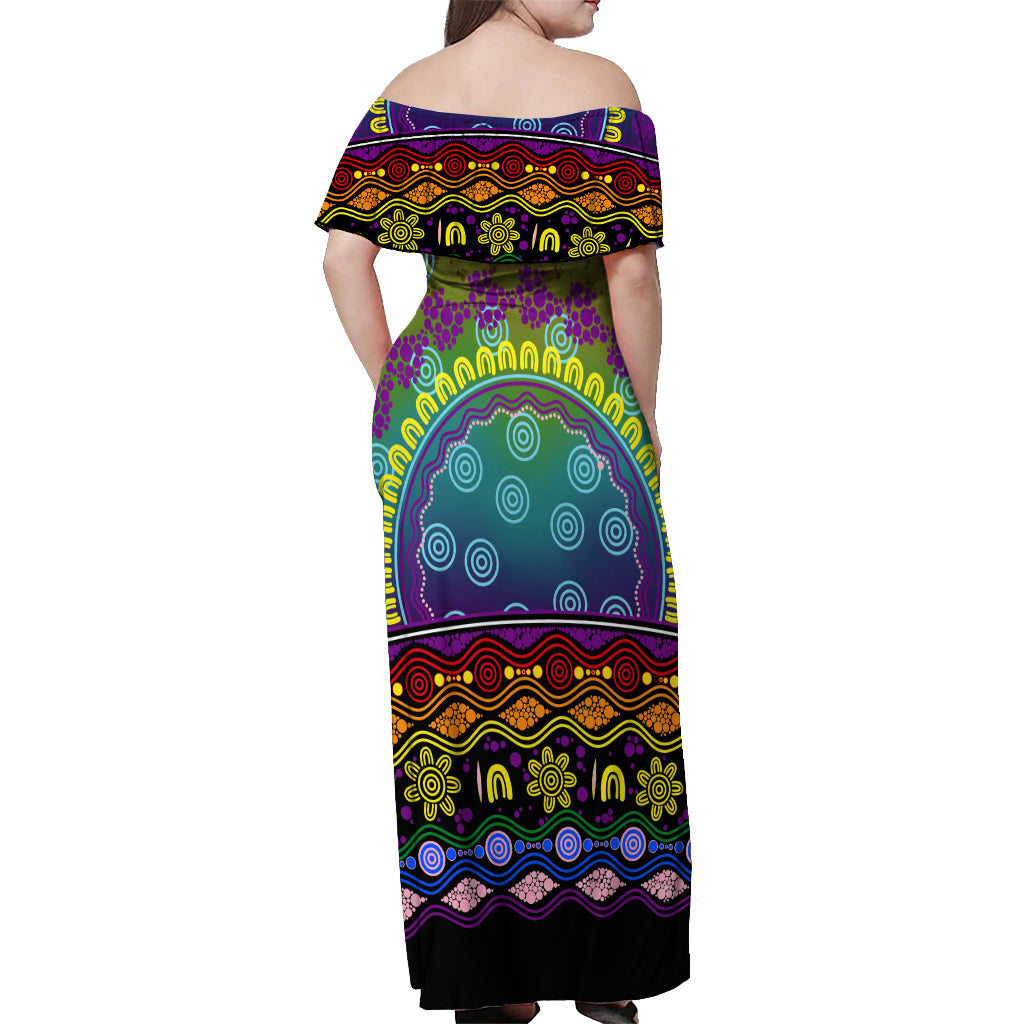 Australia LGBT History Month Off Shoulder Maxi Dress Love Always Wins Aboriginal
