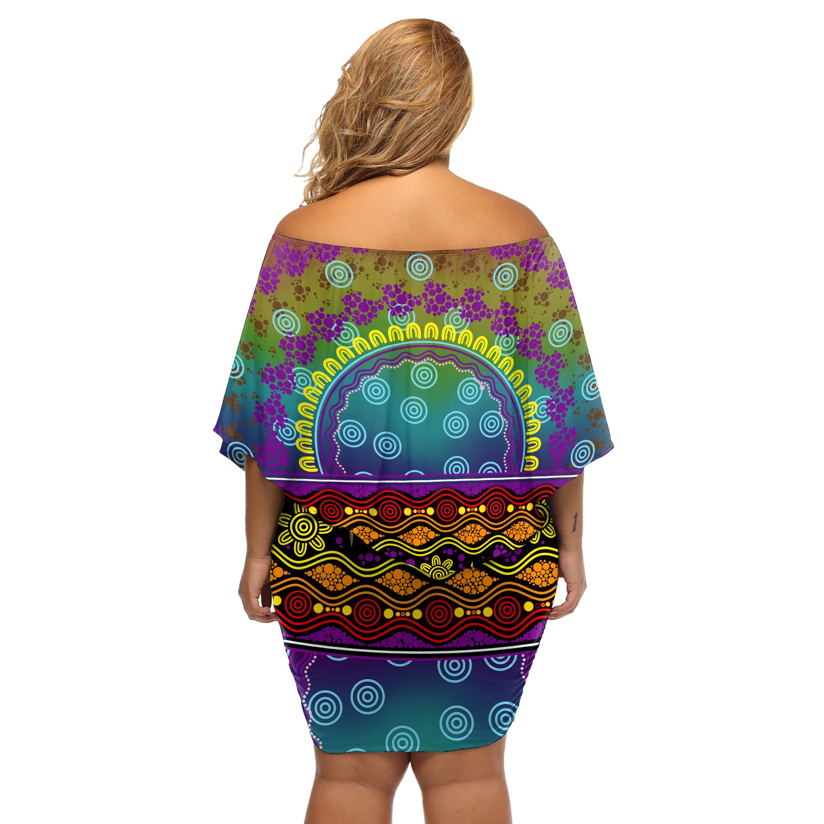 Australia LGBT History Month Off Shoulder Short Dress Love Always Wins Aboriginal