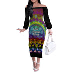 Australia LGBT History Month Off The Shoulder Long Sleeve Dress Love Always Wins Aboriginal