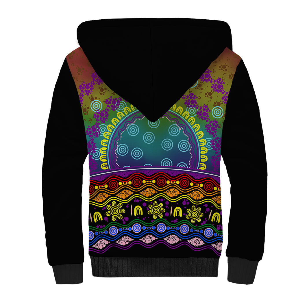 Australia LGBT History Month Sherpa Hoodie Love Always Wins Aboriginal