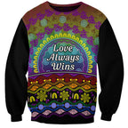 Australia LGBT History Month Sweatshirt Love Always Wins Aboriginal