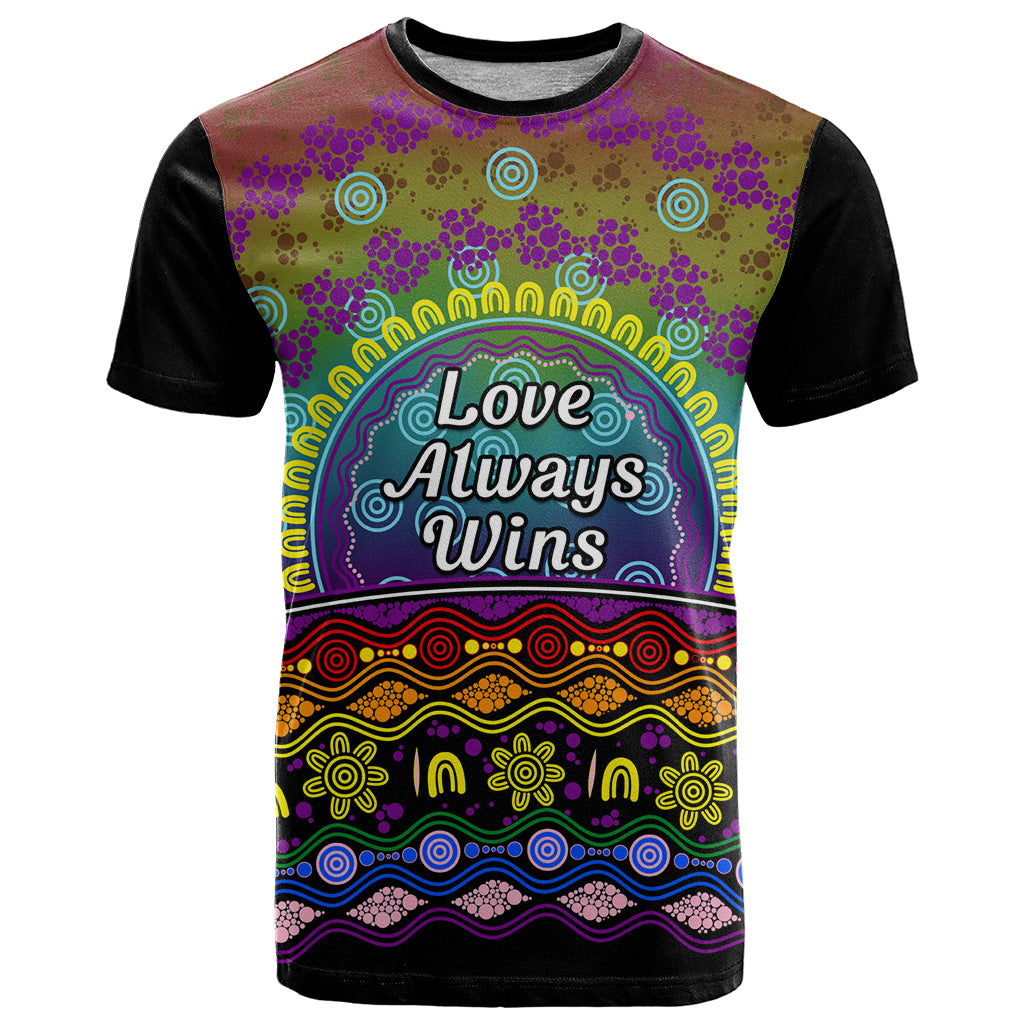 Australia LGBT History Month T Shirt Love Always Wins Aboriginal