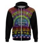 Australia LGBT History Month Zip Hoodie Love Always Wins Aboriginal