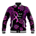 Personalised Faith Hope Love Australia Breast Cancer Baseball Jacket Pink Ribbon Indigenous