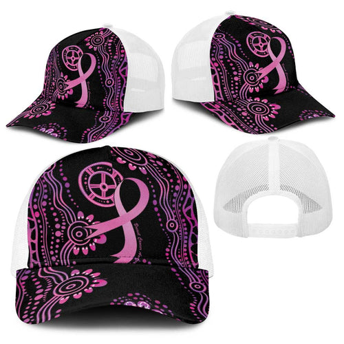 Faith Hope Love Australia Breast Cancer Baseball Net Cap Pink Ribbon Indigenous - Aussie Hoodie