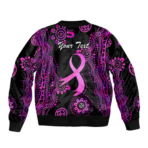 Personalised Faith Hope Love Australia Breast Cancer Bomber Jacket Pink Ribbon Indigenous