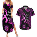 Personalised Faith Hope Love Australia Breast Cancer Couples Matching Summer Maxi Dress and Hawaiian Shirt Pink Ribbon Indigenous