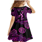 Personalised Faith Hope Love Australia Breast Cancer Family Matching Mermaid Dress and Hawaiian Shirt Pink Ribbon Indigenous