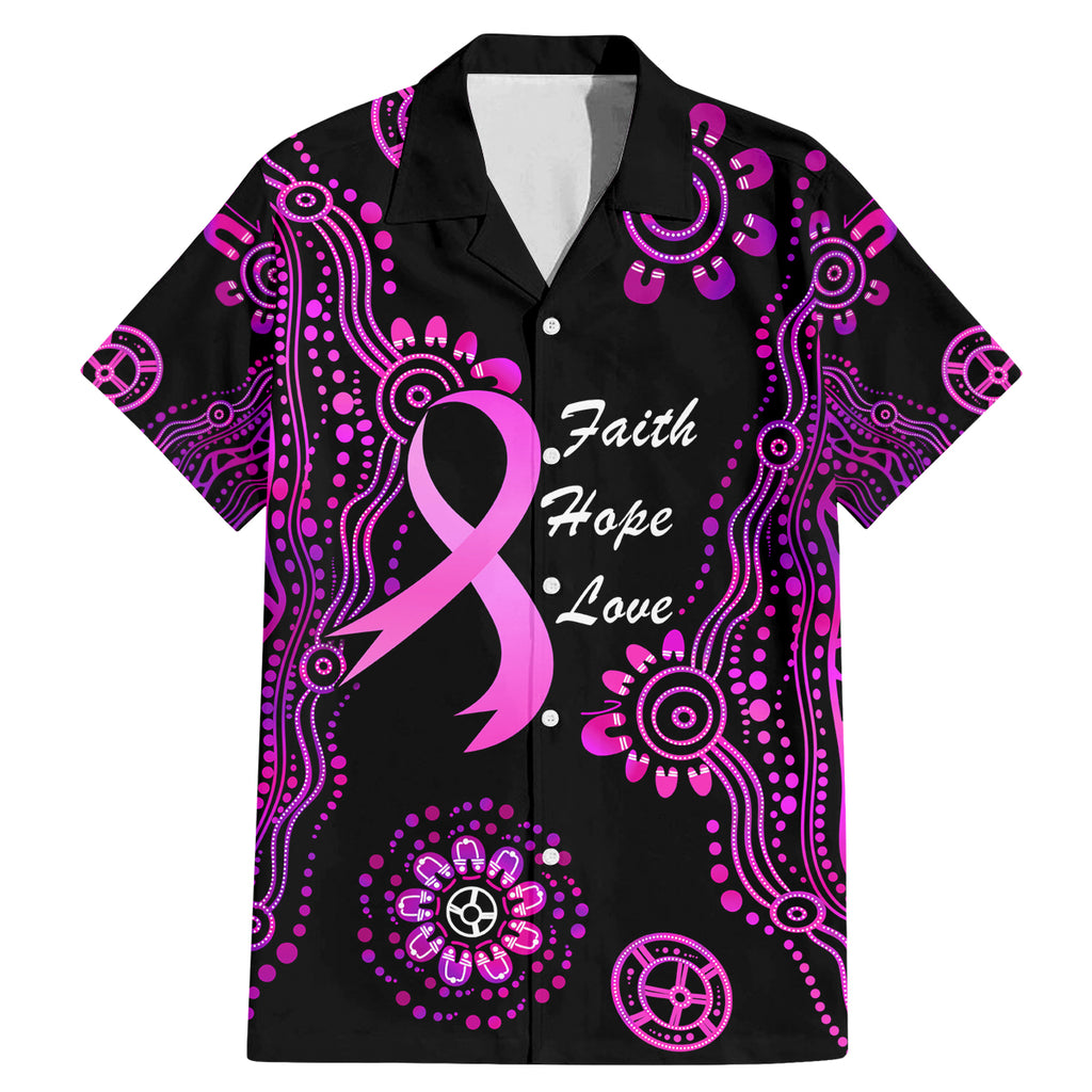 Personalised Faith Hope Love Australia Breast Cancer Family Matching Mermaid Dress and Hawaiian Shirt Pink Ribbon Indigenous