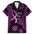 Personalised Faith Hope Love Australia Breast Cancer Family Matching Mermaid Dress and Hawaiian Shirt Pink Ribbon Indigenous