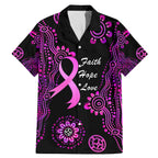 Personalised Faith Hope Love Australia Breast Cancer Family Matching Mermaid Dress and Hawaiian Shirt Pink Ribbon Indigenous