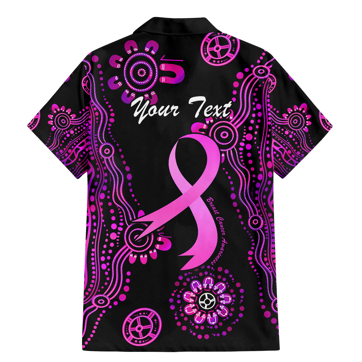 Personalised Faith Hope Love Australia Breast Cancer Family Matching Mermaid Dress and Hawaiian Shirt Pink Ribbon Indigenous