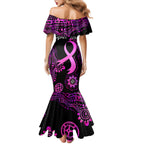Personalised Faith Hope Love Australia Breast Cancer Family Matching Mermaid Dress and Hawaiian Shirt Pink Ribbon Indigenous