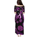 Personalised Faith Hope Love Australia Breast Cancer Family Matching Puletasi and Hawaiian Shirt Pink Ribbon Indigenous