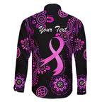 Personalised Faith Hope Love Australia Breast Cancer Family Matching Short Sleeve Bodycon Dress and Hawaiian Shirt Pink Ribbon Indigenous