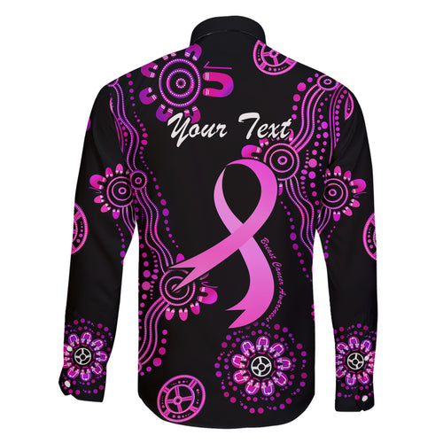 Personalised Faith Hope Love Australia Breast Cancer Family Matching Short Sleeve Bodycon Dress and Hawaiian Shirt Pink Ribbon Indigenous