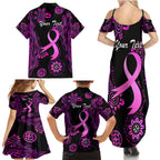 Personalised Faith Hope Love Australia Breast Cancer Family Matching Summer Maxi Dress and Hawaiian Shirt Pink Ribbon Indigenous