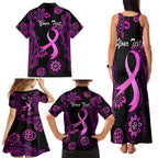 Personalised Faith Hope Love Australia Breast Cancer Family Matching Tank Maxi Dress and Hawaiian Shirt Pink Ribbon Indigenous
