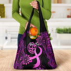 Personalised Faith Hope Love Australia Breast Cancer Grocery Bag Pink Ribbon Indigenous