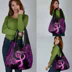 Personalised Faith Hope Love Australia Breast Cancer Grocery Bag Pink Ribbon Indigenous