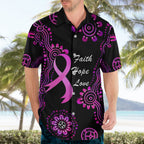 Personalised Faith Hope Love Australia Breast Cancer Hawaiian Shirt Pink Ribbon Indigenous