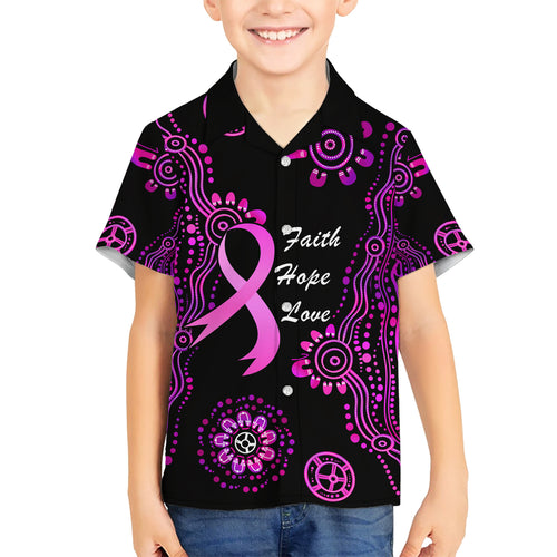 Personalised Faith Hope Love Australia Breast Cancer Hawaiian Shirt Pink Ribbon Indigenous