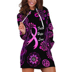 Personalised Faith Hope Love Australia Breast Cancer Hoodie Dress Pink Ribbon Indigenous