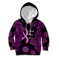 Personalised Faith Hope Love Australia Breast Cancer Kid Hoodie Pink Ribbon Indigenous